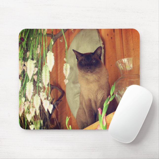 Siamese Cat Posing #1 Mouse Mat (With Mouse)