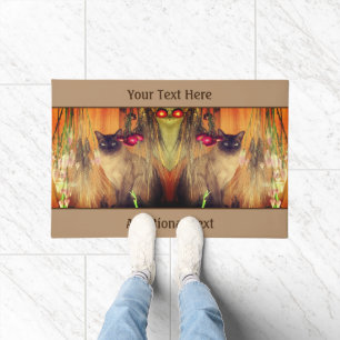 Siamese Cat Posing Personalised Doormat