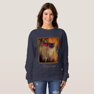 Siamese Cat Posing With Flowers Personalised  Sweatshirt