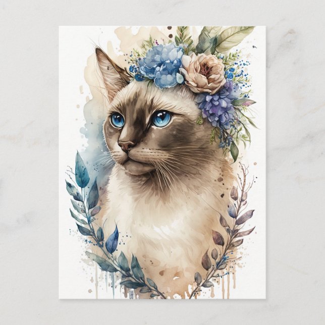 Siamese Cat Postcard (Front)
