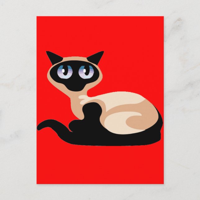 Siamese Cat Postcard (Front)