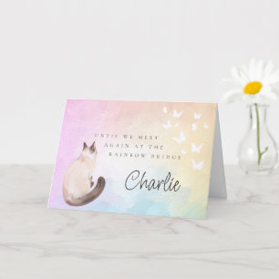 Siamese Cat Rainbow Bridge Pet Loss Memorial Card
