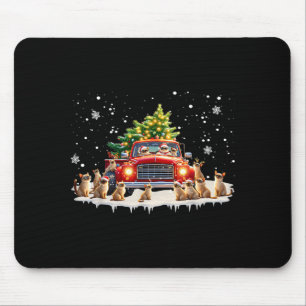 Siamese Cat Red Truck Christmas Tree Santa Ugly Xm Mouse Mat