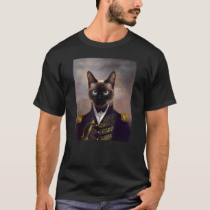 Siamese Cat Renaissance Pet Portrait Mediaeval Pai T-Shirt
