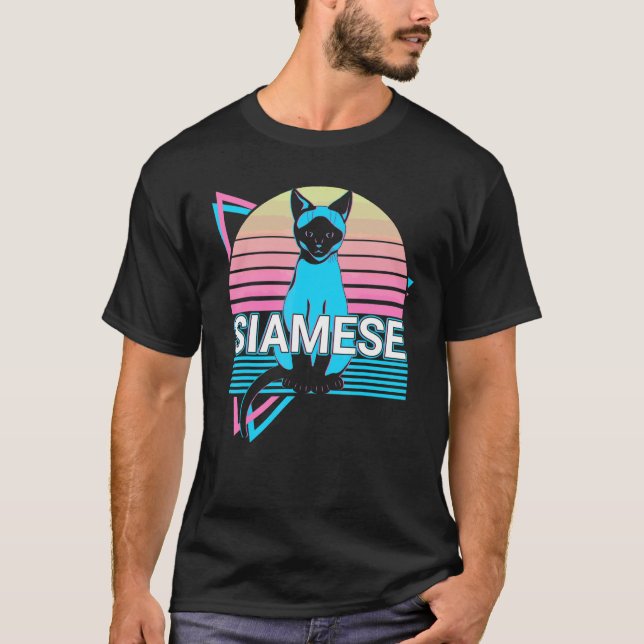 Siamese Cat Retro T-Shirt (Front)