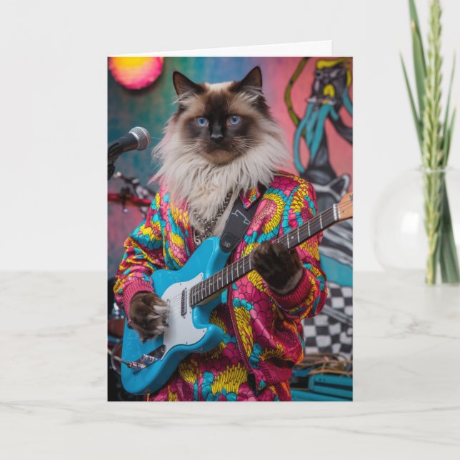 Siamese Cat Rocker Card (Front)