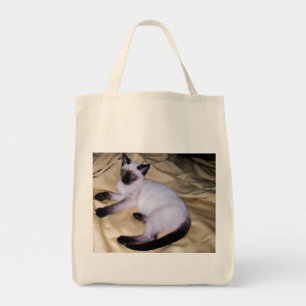 Siamese cat sandstone animal art pet cute kitty tote bag