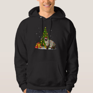 Siamese Cat Santa Hat Xmas Ugly Christmas Hoodie