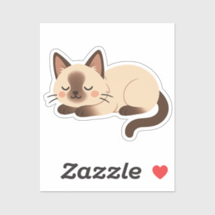 Siamese Cat – Sleeping Brown and Cream Cute Kitty