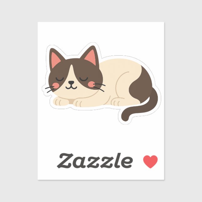Siamese Cat Sleeping – Cream and Brown Cartoon (Sheet)