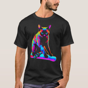 Siamese Cat Snowboarding T-Shirt