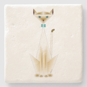 Siamese Cat Stone Coaster