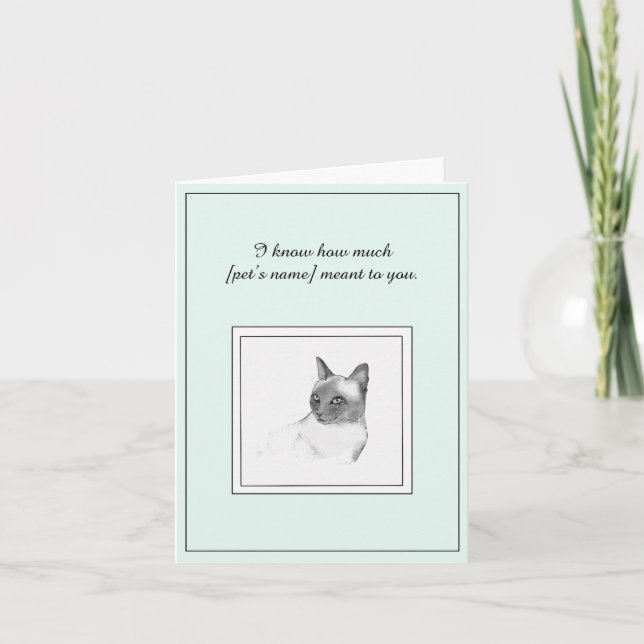 Siamese Cat Sympathy Card (Front)