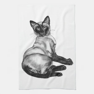 Siamese Cat Tea Towel