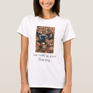 Siamese Cat Teddy Bear Hug by BiHrLe T-Shirt