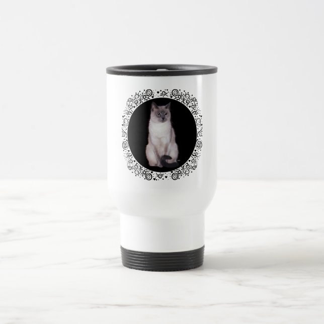 Siamese Cat Travel Mug (Center)