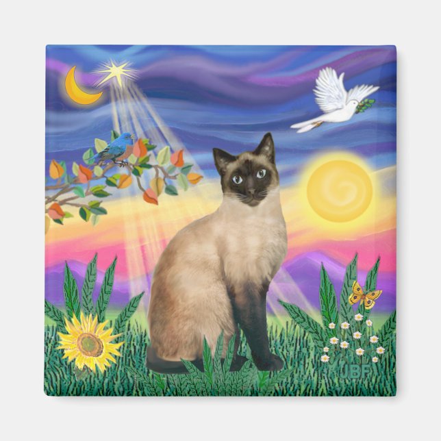 Siamese Cat - Twilght Magnet (Front)