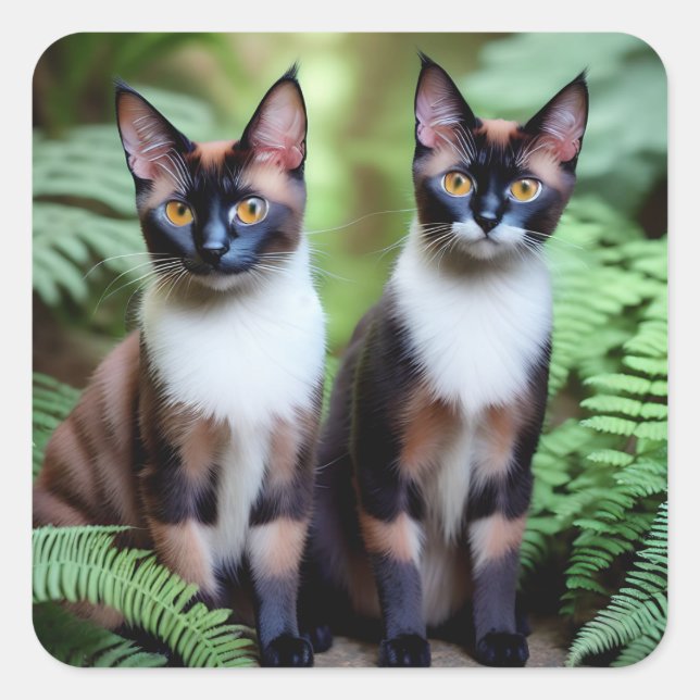 Siamese Cat Twins, Stickers (Front)