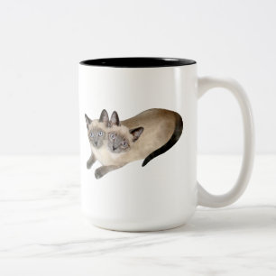 Siamese Cat Twins Two-Tone Coffee Mug