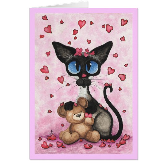Siamese Cat Valentine's Day Card