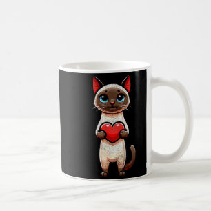 Siamese Cat Valentines Heart Lover Funny Boys Girl Coffee Mug