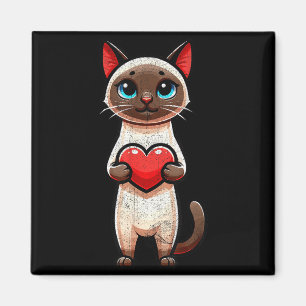 Siamese Cat Valentines Heart Lover Funny Boys Girl Magnet