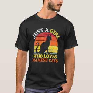 Siamese Cat Vintage Just A Girl Who Loves Siamese T-Shirt