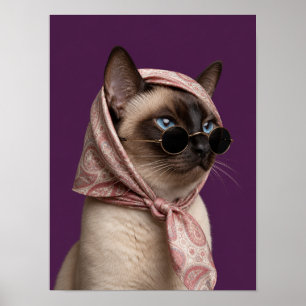 Siamese Cat Wall Art — Fashion Editorial Pet