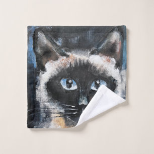 Siamese cat wash cloth