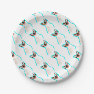 Siamese Cat Watercolor Art Paper Plate