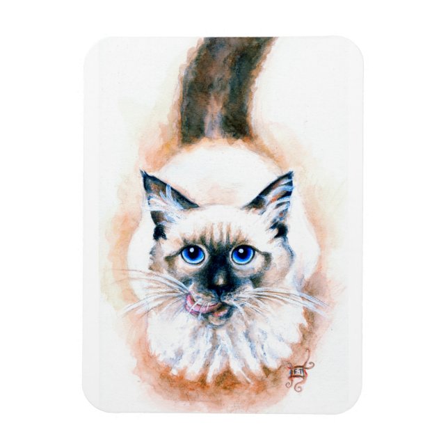 Siamese Cat Watercolor Magnet (Vertical)