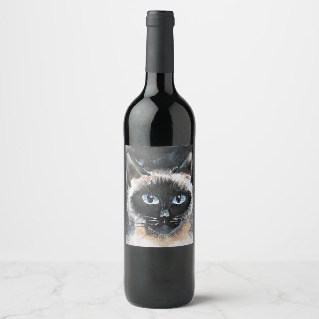 Siamese cat wine label (Front)