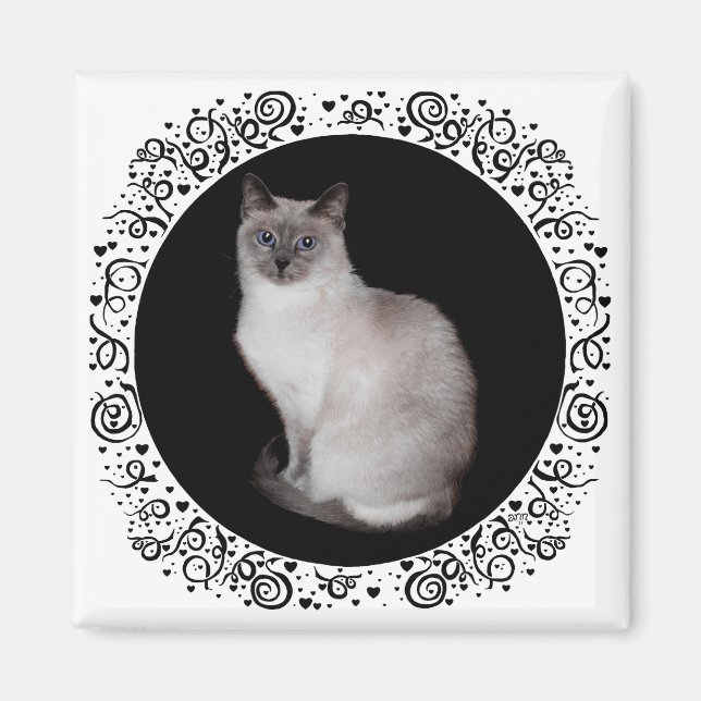 Siamese Cat with Blue Eyes Magnet (Front)