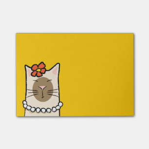 Siamese Cat with Flower & Pearls Post-it® Notes