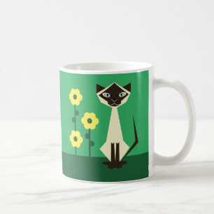 Siamese Cat With Flowers Coffee Mug