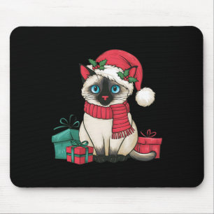 Siamese Cat Xmas Holiday Santa Siamese Cat Christm Mouse Mat