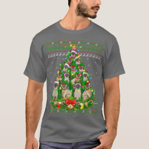 Siamese Cat Xmas Lighting Tree Siamese Cat Ugly Ch T-Shirt
