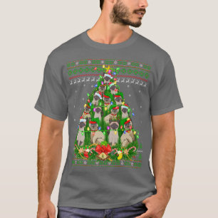 Siamese Cat Xmas Lighting Tree Siamese Cat Ugly Ch T-Shirt