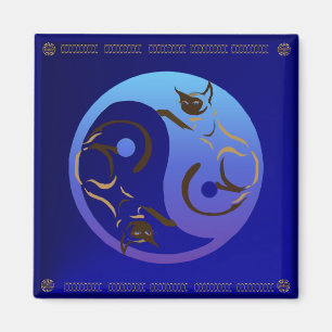Siamese Cat Yin and Yang Magnet