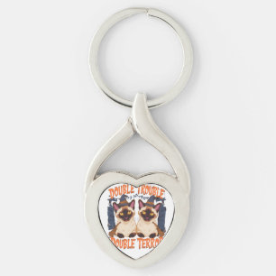 Siamese Cats and Creaking Doors Key Ring