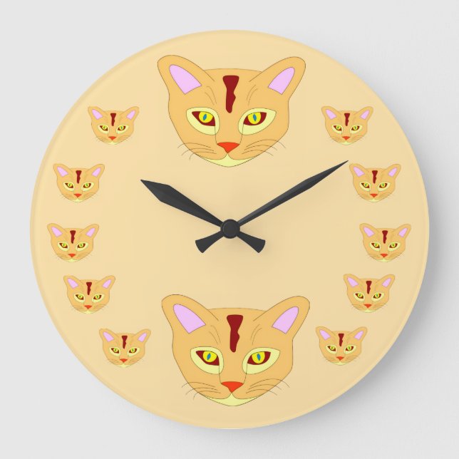 Siamese Cats Art Round Clock for Cat Lovers (Front)