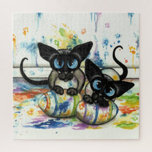 Siamese Cats by Bihrle Jigsaw Puzzle