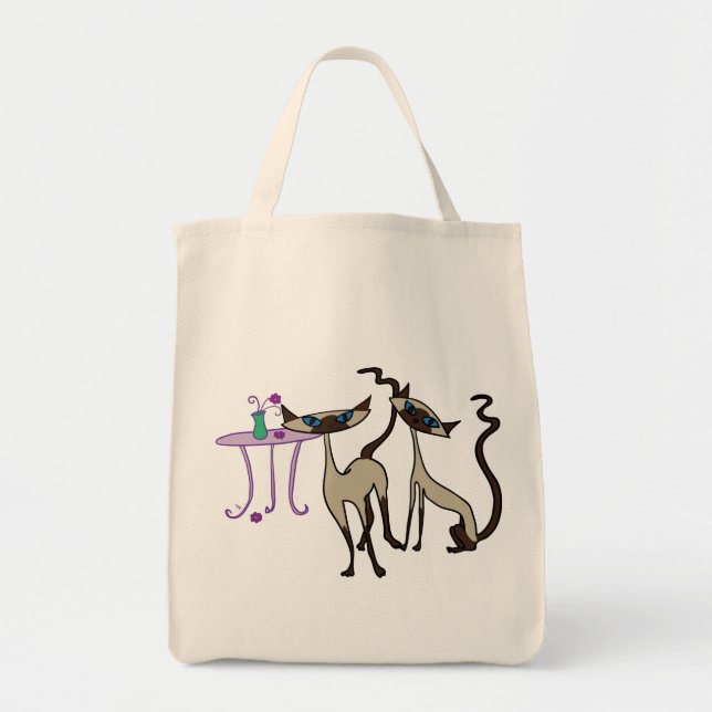 Siamese cats shopping bag (Front)