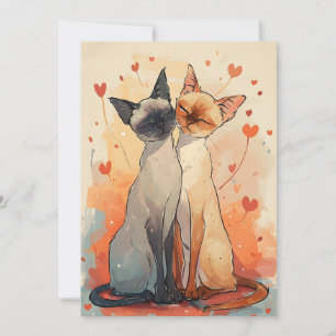 Siamese cats Valentine's day Holiday Card