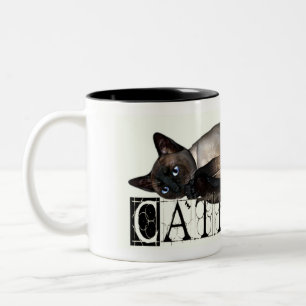 Siamese Cattitude Two-Tone Coffee Mug