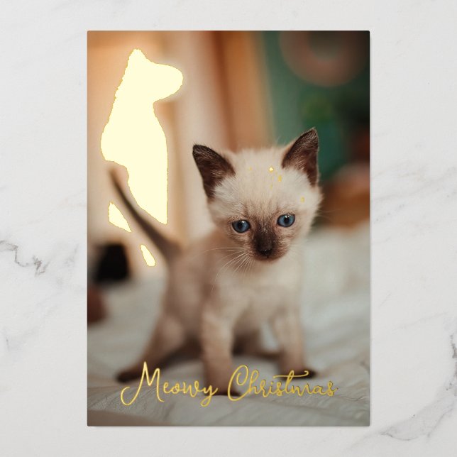 Siamese christmas foil holiday card (Front)