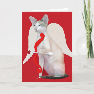 Siamese Cupid Valentine's Day Greeting Card