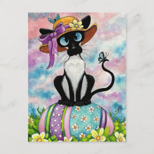 Siamese Easter Bonnet Holiday Postcard