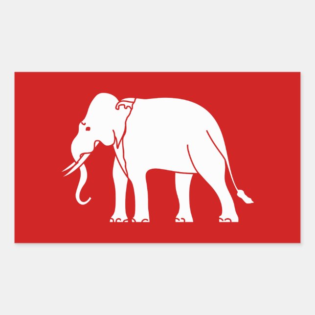 Siamese Elephant Rectangular Sticker (Front)