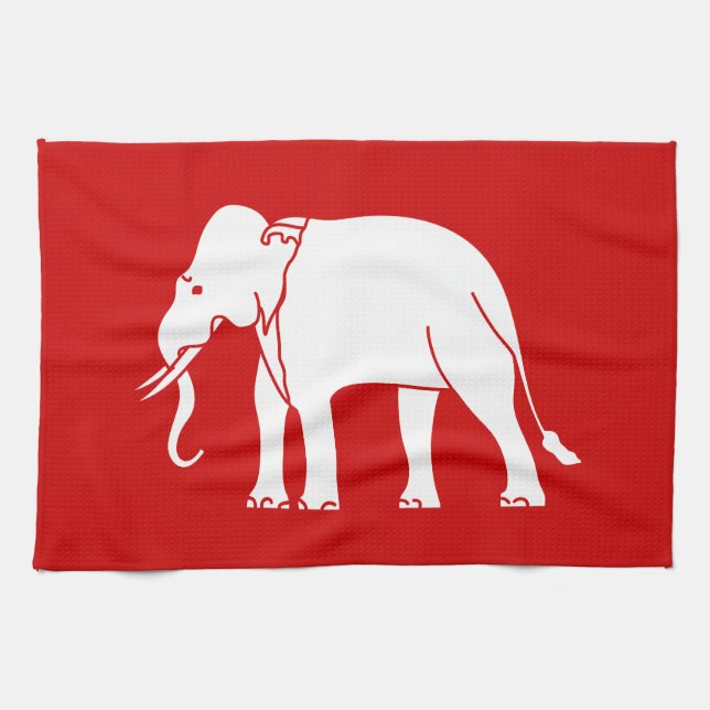 Siamese Elephant Tea Towel (Horizontal)